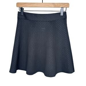 Banana Republic Black Textured Circle Mini Skirt Exposed Back Zipper Size 00P